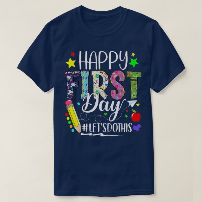 T-shirt Joyeux Premier Jour Faisons-nous cet Bienvenue à S (Design devant)