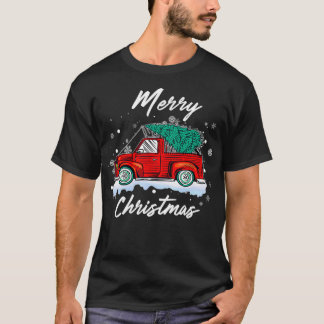 T-shirt Joyeux pull de Noël Camion Rouge Pyjama Light Xma