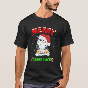 T-shirt Joyeux pyjama de Noël Penguin Père Noël