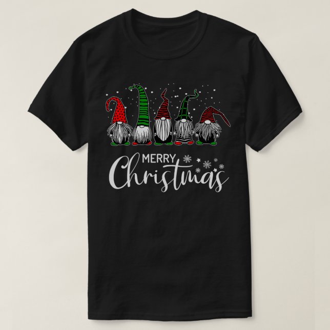 T-shirt Joyeux pyjamas de Noël Gnome Famille de Noël 2 (Design devant)