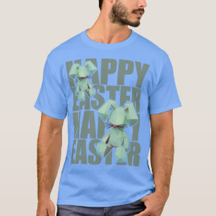 T-shirt Joyeux Rabbit Bleu 3D Design Origami de Pâques