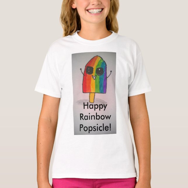 T-shirt Joyeux Rainbow Popsicle Sweatshirt filles (Devant)