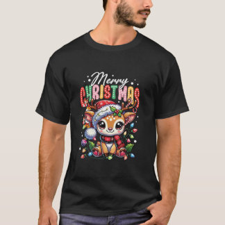 T-shirt Joyeux rennes de Noël Père Noël Xmas Famille Homme