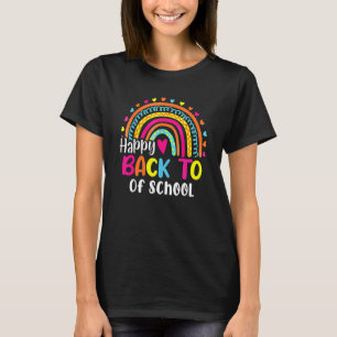 T-shirt Joyeux Retour À L'École Colorful Rainbow Heart Gir