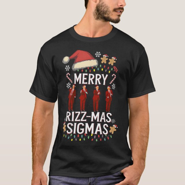 T-shirt Joyeux Rizz Mas Sigmas Gen Alpha Trump Noël Pj (Devant)