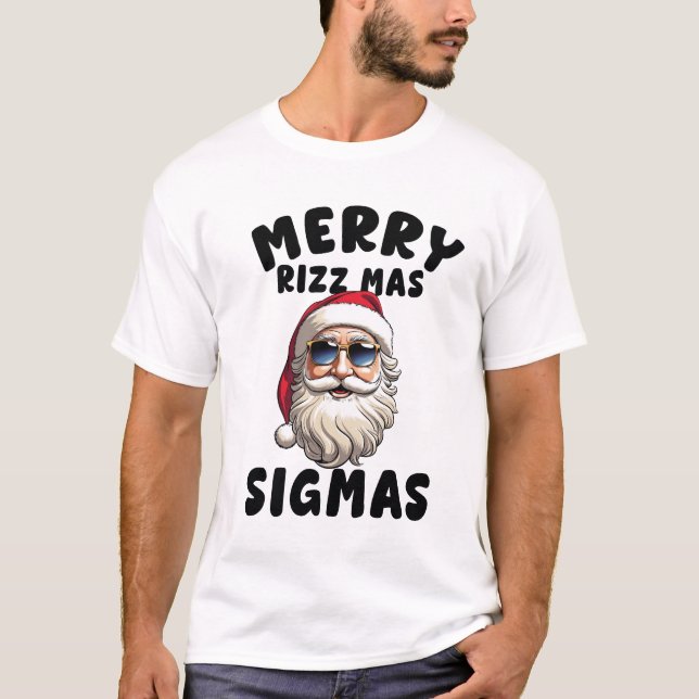 T-shirt Joyeux Rizz Mas Sigmas, Joyeux T-Shi T-Shi Noël (Devant)