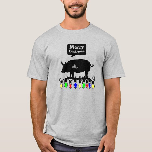 T-shirt Joyeux Rose-Mas-Noir (Devant)