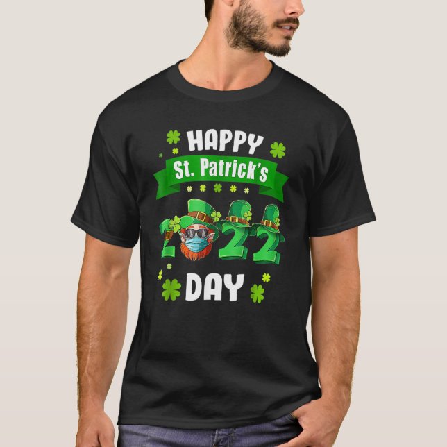 T-shirt Joyeux Saint Patrick S Day 2022 visage Shamrock ir (Devant)