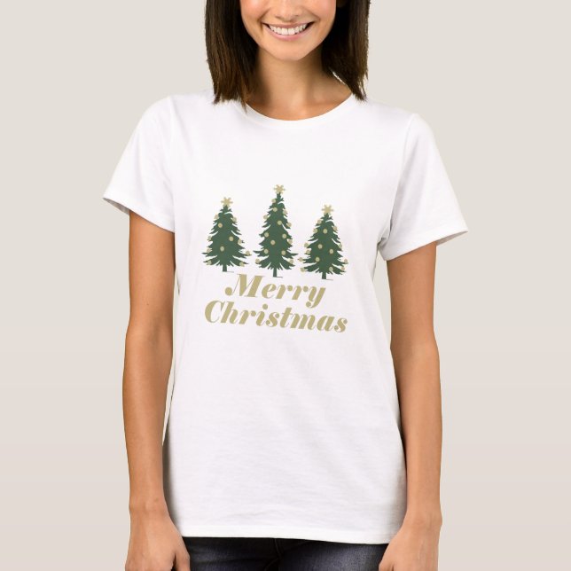 T-shirt Joyeux sapin décoré de Noël (Devant)