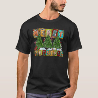 T-shirt Joyeux sapin léopard de Noël planté