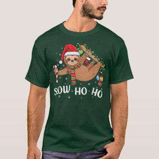 T-shirt Joyeux Slothmas pyjama paresseux Noël Santa hat X