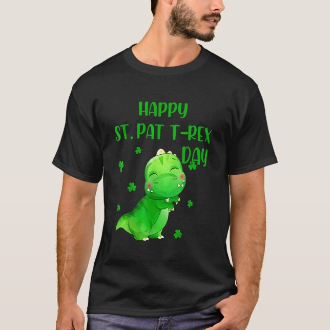 T-shirt Joyeux St Pat Rex Day Dino Monster Truck Patricks  (Devant)