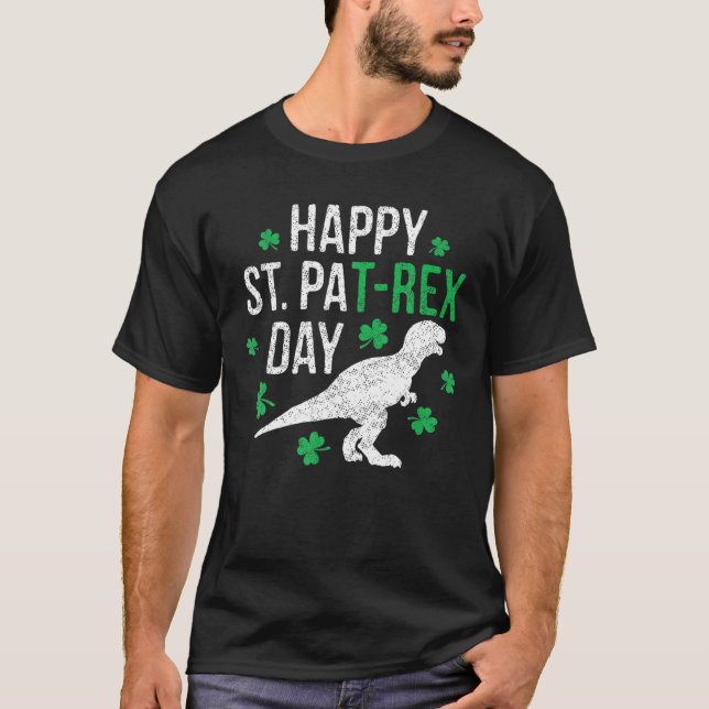 T-shirt Joyeux St Pat-Rex Day St Patrick Patrex Dinosaur G (Devant)