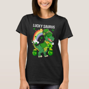 T-shirt Joyeux St Patrick Day Lucky Cute Saurus Avec Rainb