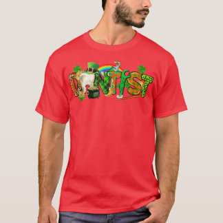 T-shirt Joyeux St Patrick's Day Dentist Tooth Irish Rainbo