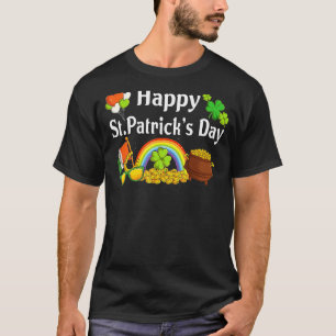 T-shirt Joyeux St Patrick's Day Funny Arc-en-ciel avec Sha