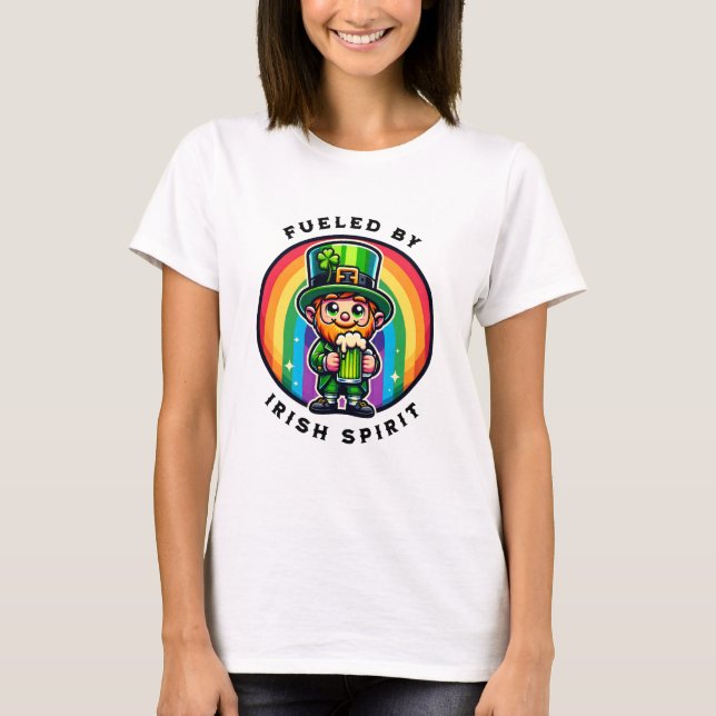 T-shirt Joyeux St Patrick's Day Leprechaun avec bière vert (Devant)