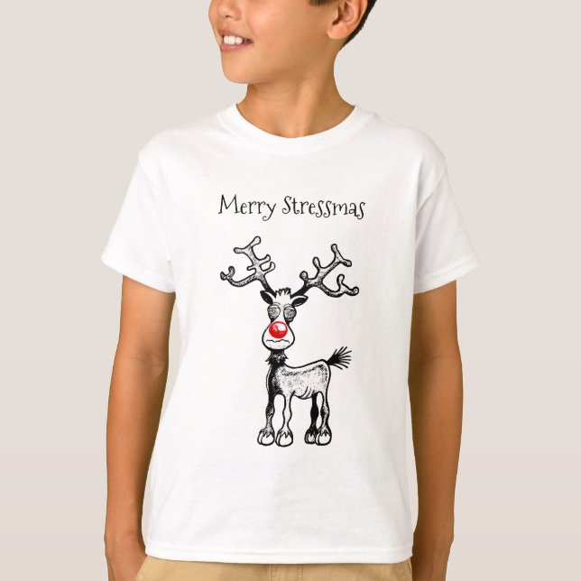 T-shirt Joyeux Stressmas Rudolph (Devant)