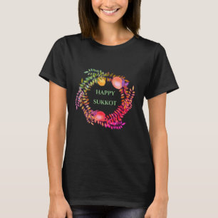 T-shirt Joyeux Sukkoth citrons saule et feuille rose
