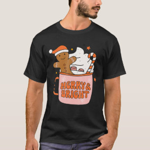 T-shirt Joyeux Super Rétro Et Pain D'Or Lumineux Christma