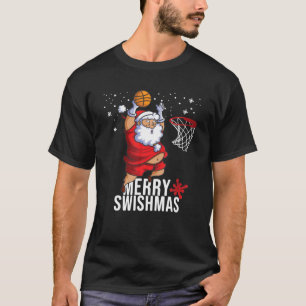 T-shirt Joyeux Swishmas Père Noël Basketball Pajamas de No
