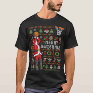 T-shirt Joyeux Swishmas Vilain Noël Basket-ball Noël