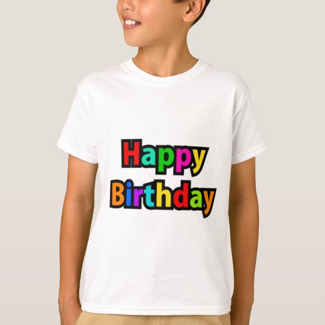 T-shirt Joyeux texte d'anniversaire (Devant)