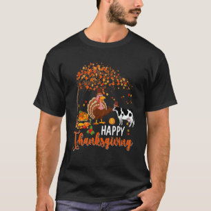 T-shirt Joyeux Thanksgiving arbre d'automne dinde avec vac