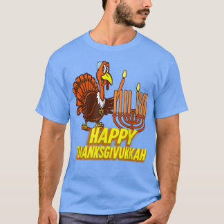 T-shirt Joyeux Thanksgivukkah Turquie Hanoukka Juifs festi