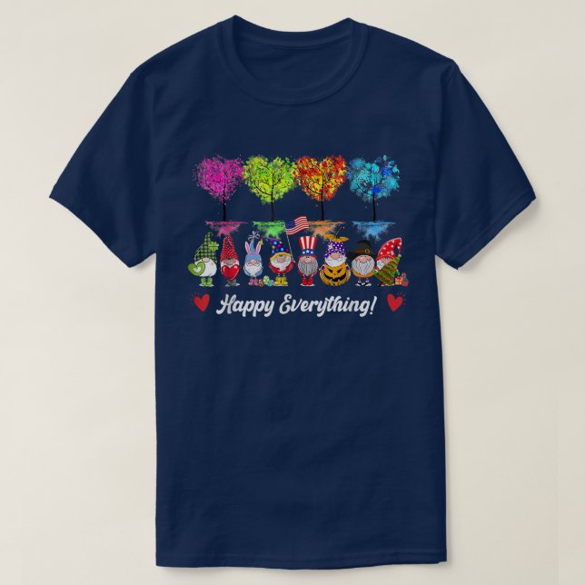 T-shirt Joyeux Tout Gnomes Toutes Les Saisons Toute L'Anné (Design devant)