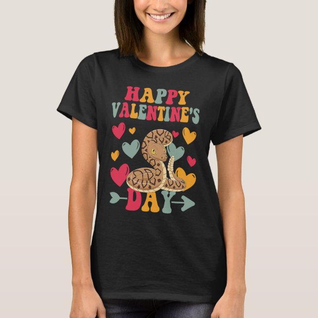 T-shirt Joyeux Valentines Day Ball Python Heart Love Super (Devant)