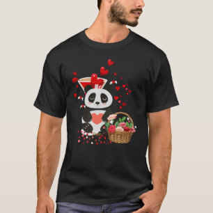 T-shirt Joyeux Valentines Day Love mignonne Panda Panier