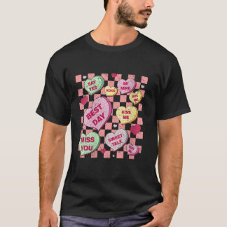 T-shirt Joyeux Valentines Jour Bonbons Conversation Coeur 
