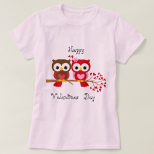 T-shirt Joyeux Valentines Jour Hibou Amour