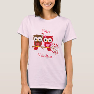 T-shirt Joyeux Valentines Owl Love