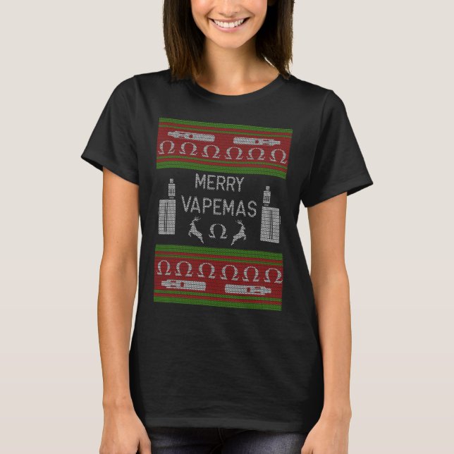 T-shirt Joyeux Vapemas - Vapeur Vaping laide de Noël (Devant)
