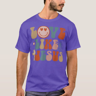 T-shirt Joyeux visage amour comme Jésus foi chrétienne T-s
