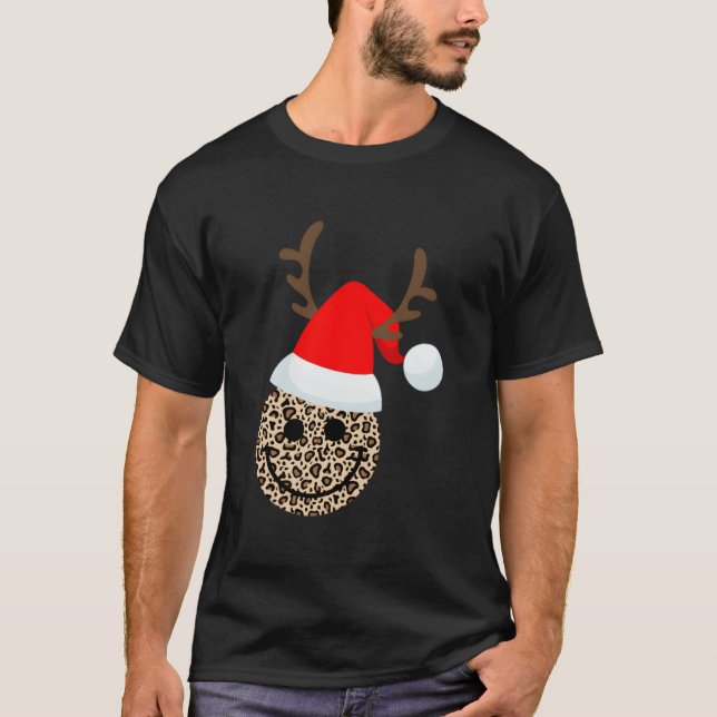 T-shirt Joyeux Visage Avec Père Noël Smile Face (Devant)