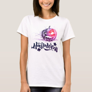 T-shirt Joyeux visage Citrouille d'Halloween effrayant