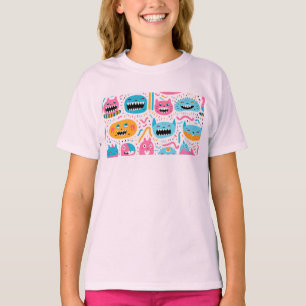 T-shirt Joyeux visage de chat et de monstre