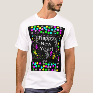 T-shirt Joyeux voeux du Nouvel An Hommes Blanc Basique T C