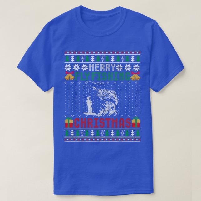 T-shirt Joyeux vol pêche Noël laid Noël Sweater cadeau (Design devant)