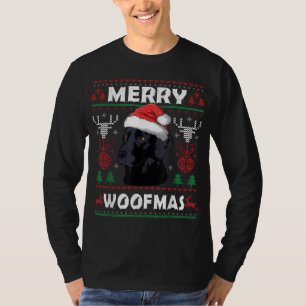 T-shirt Joyeux Woofmas Black Lab Amoureux des chiens Noël 