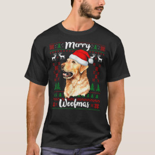 T-shirt Joyeux Woofmas Golden Retriever Chien de Noël Chie