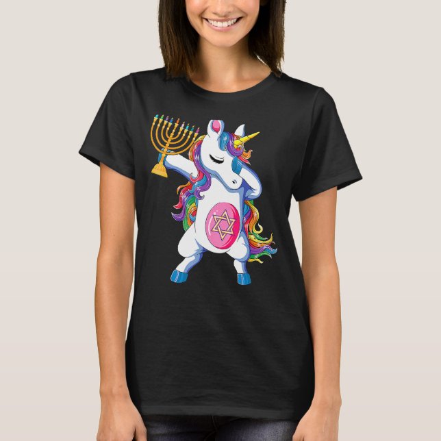T-shirt Joynicorn Hanoukka Unicorn Girl Women Pajamas (Devant)