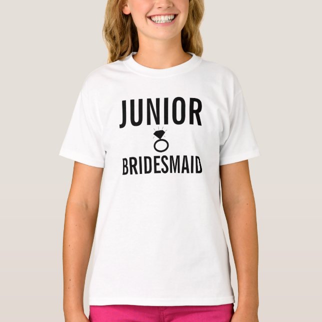 T-Shirt - Jr. Bridesmaid (Bling) White (Front)