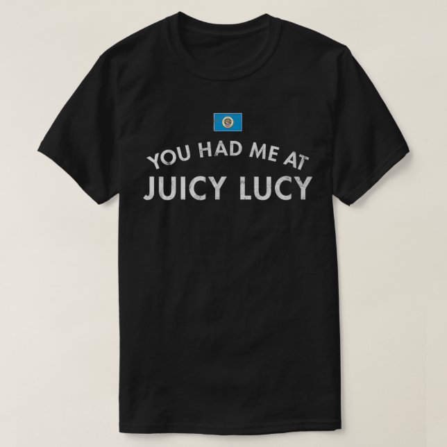 T-shirt Jucy Juicy Lucy Cheeseburger Minneapolis Minnesota (Design devant)