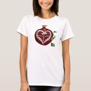 T-shirt Judaica Pomegranate Heart Hanoukka Rosh Hashanah