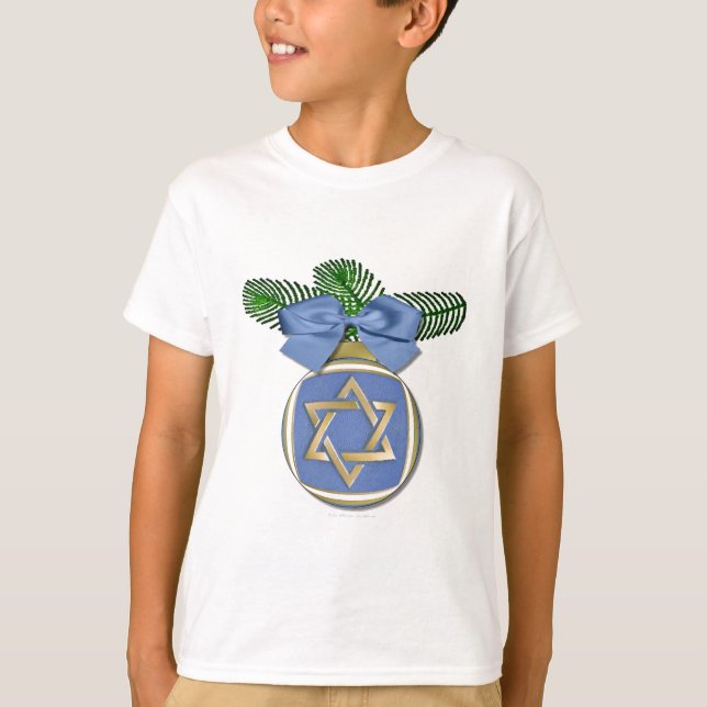 T-shirt Judaïque Hanoukka Star Of David Ornament Print (Devant)