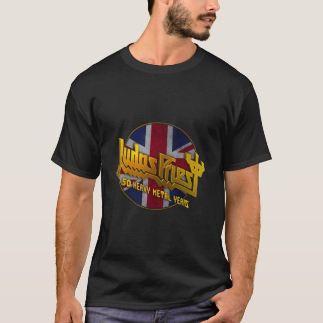 T-shirt Judas Priest Â€“ 50 Years Union Jack Circle (Devant)